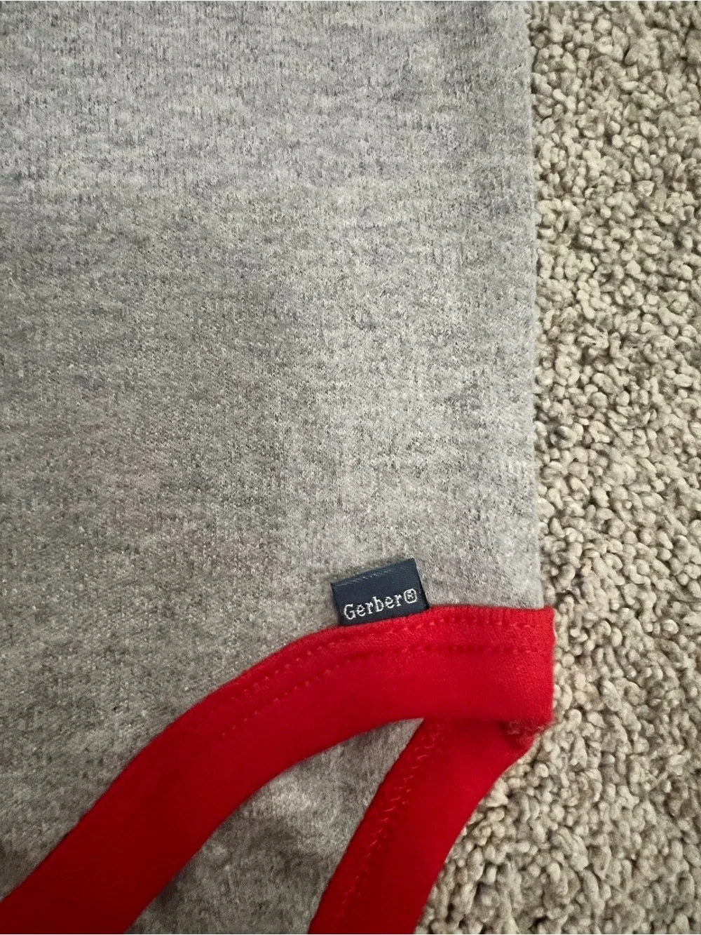 Gerber Chiefs 'Touchdown' Football Sports Grey & Red Long-Sleeve One-Piece 18M